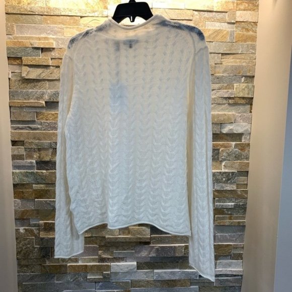 Theory Mock Neck Cable Knit Cashmere Sweater - Picture 4 of 7